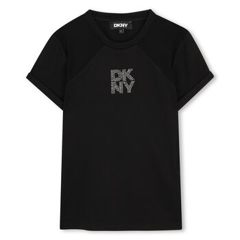 Girls Mini me Black Logo T-Shirt