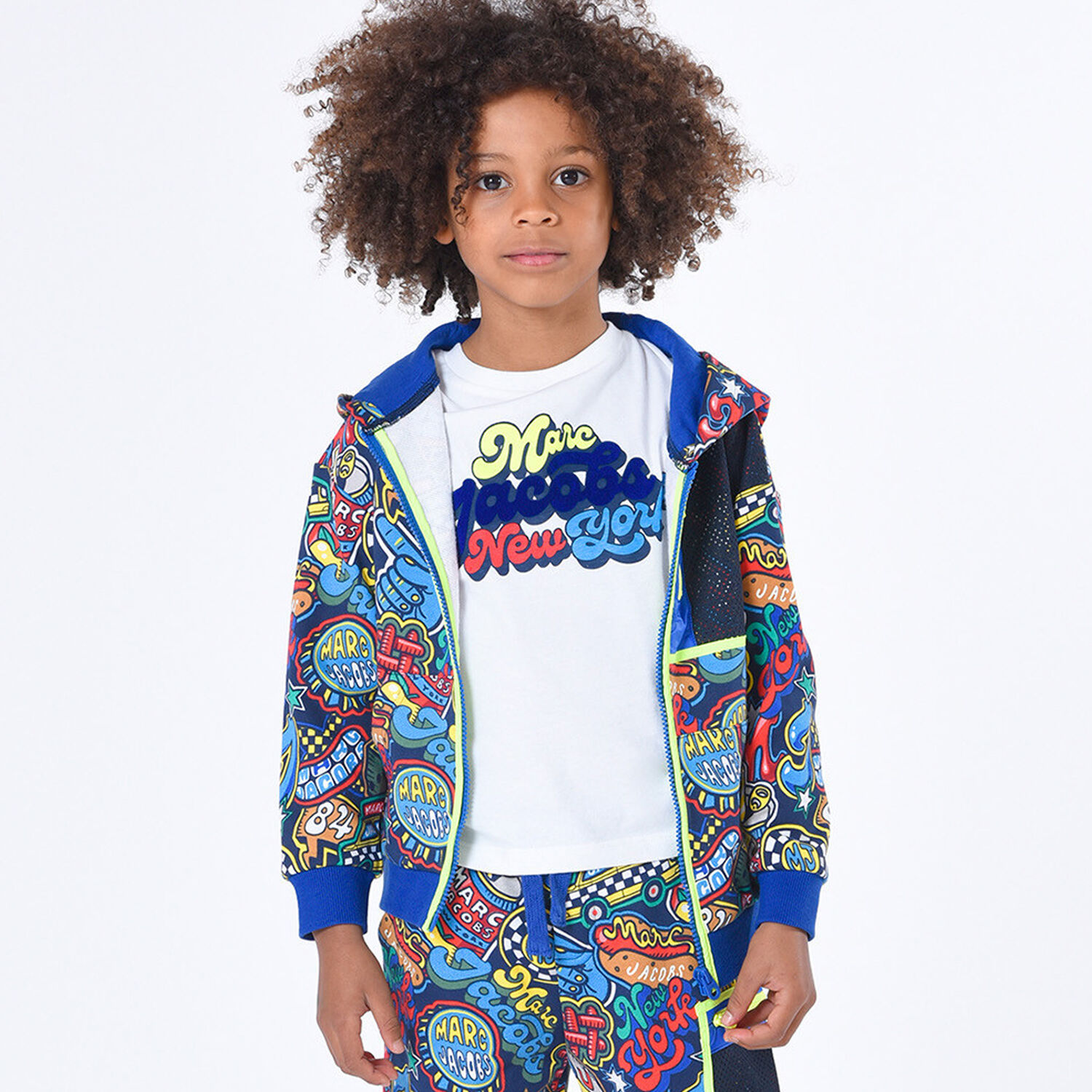 Boys White Logo Long Sleeve Top, 1, hi-res