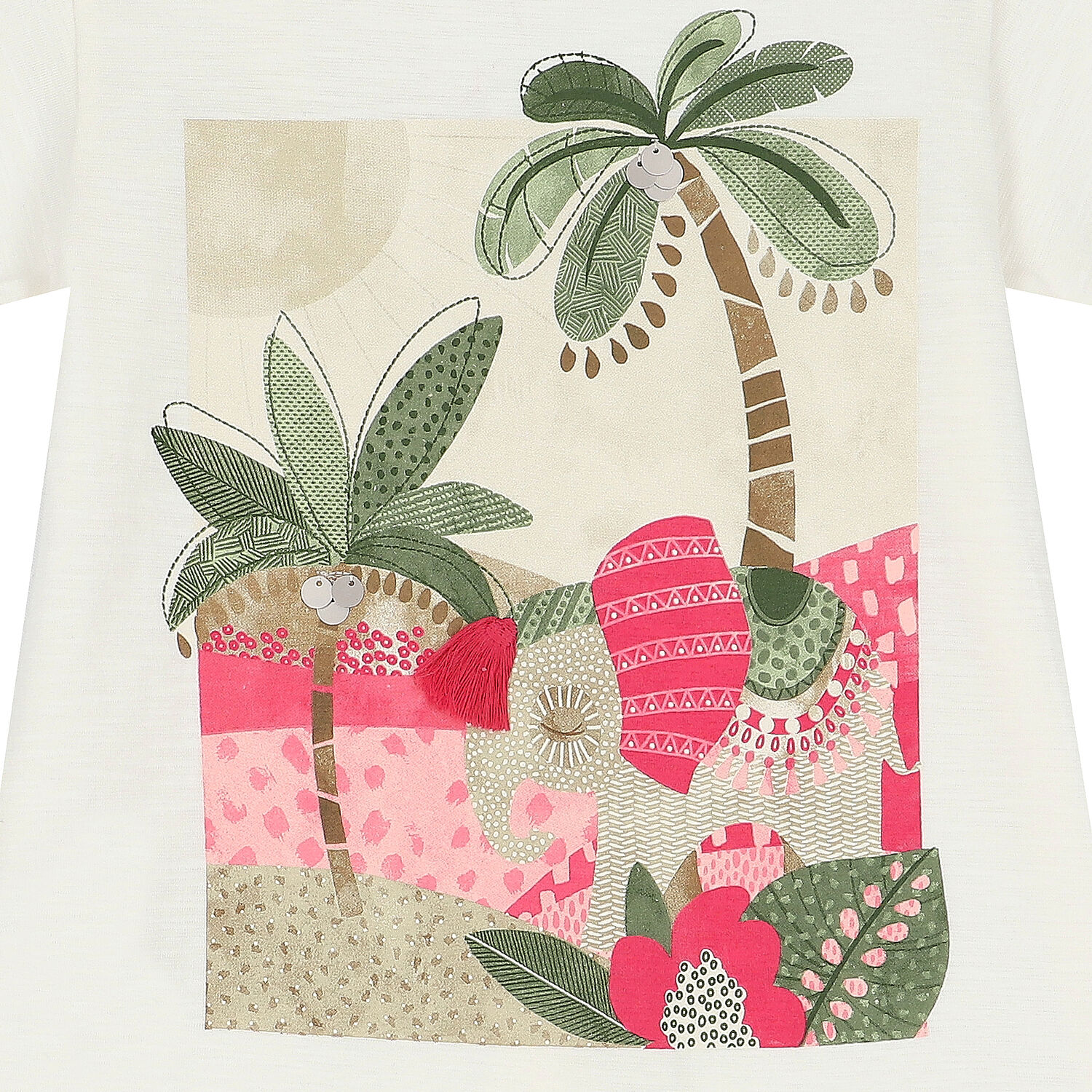 Girls Ivory & Pink Graphic Leggings Set, 1, hi-res