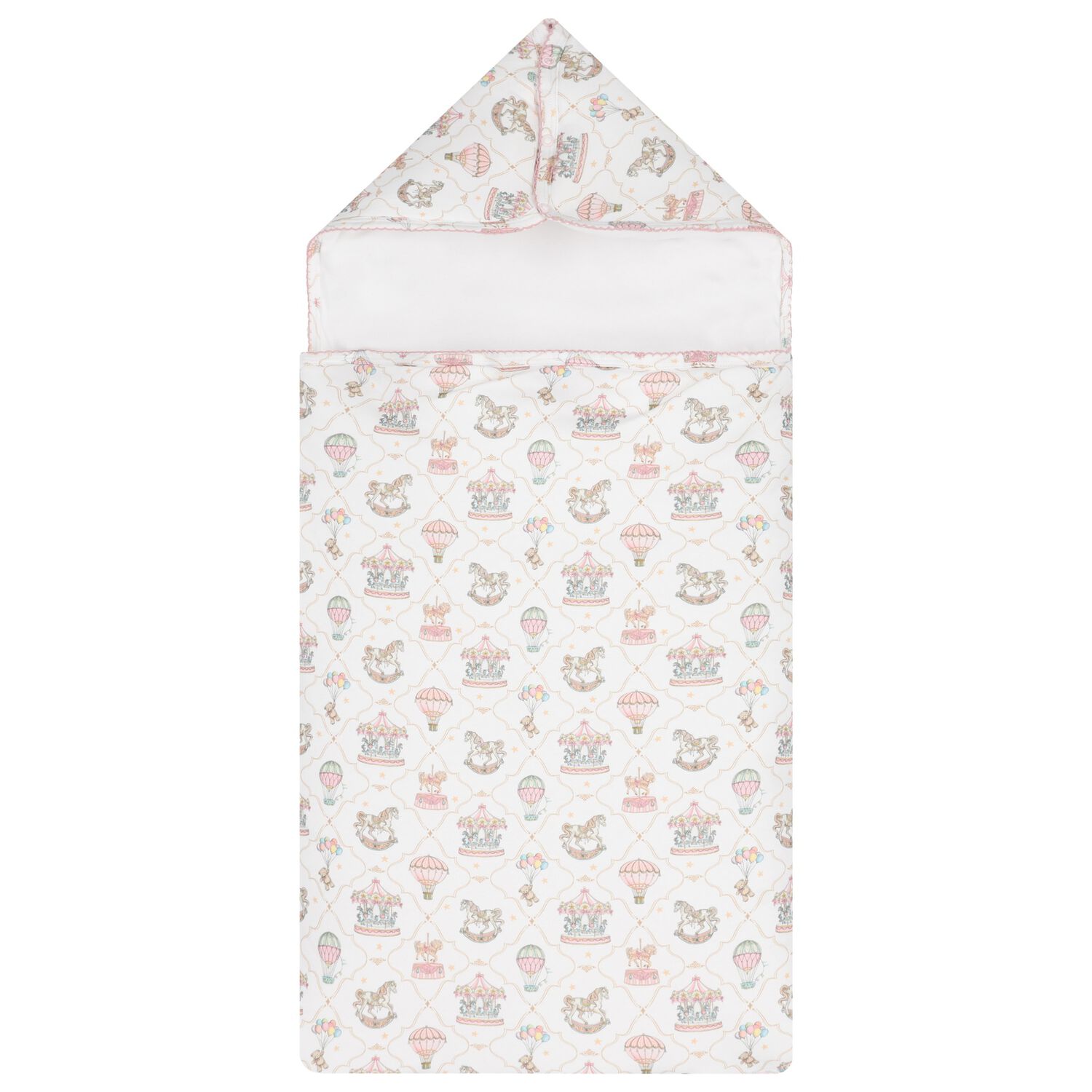 Baby Girls Pink & White Carousel & Hot Air Balloon Nest, 2, hi-res image number null