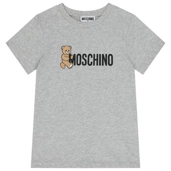 Grey Teddy Bear Logo T-Shirt