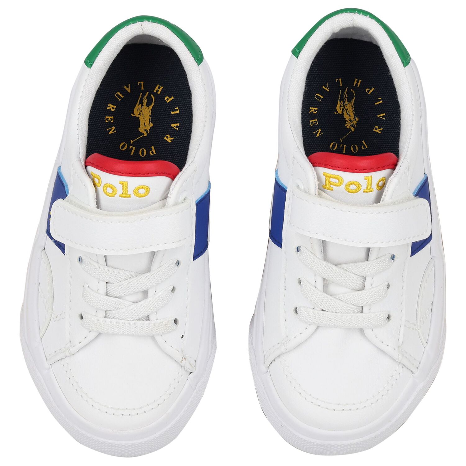 حذاء رياضي بالشعار باللون الأبيض للأولاد, 1, hi-res