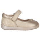 حذاء بنات ما قبل المشي باللون الذهبي , 2, hi-res
