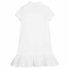 Girls White Logo Polo Dress, 1, hi-res
