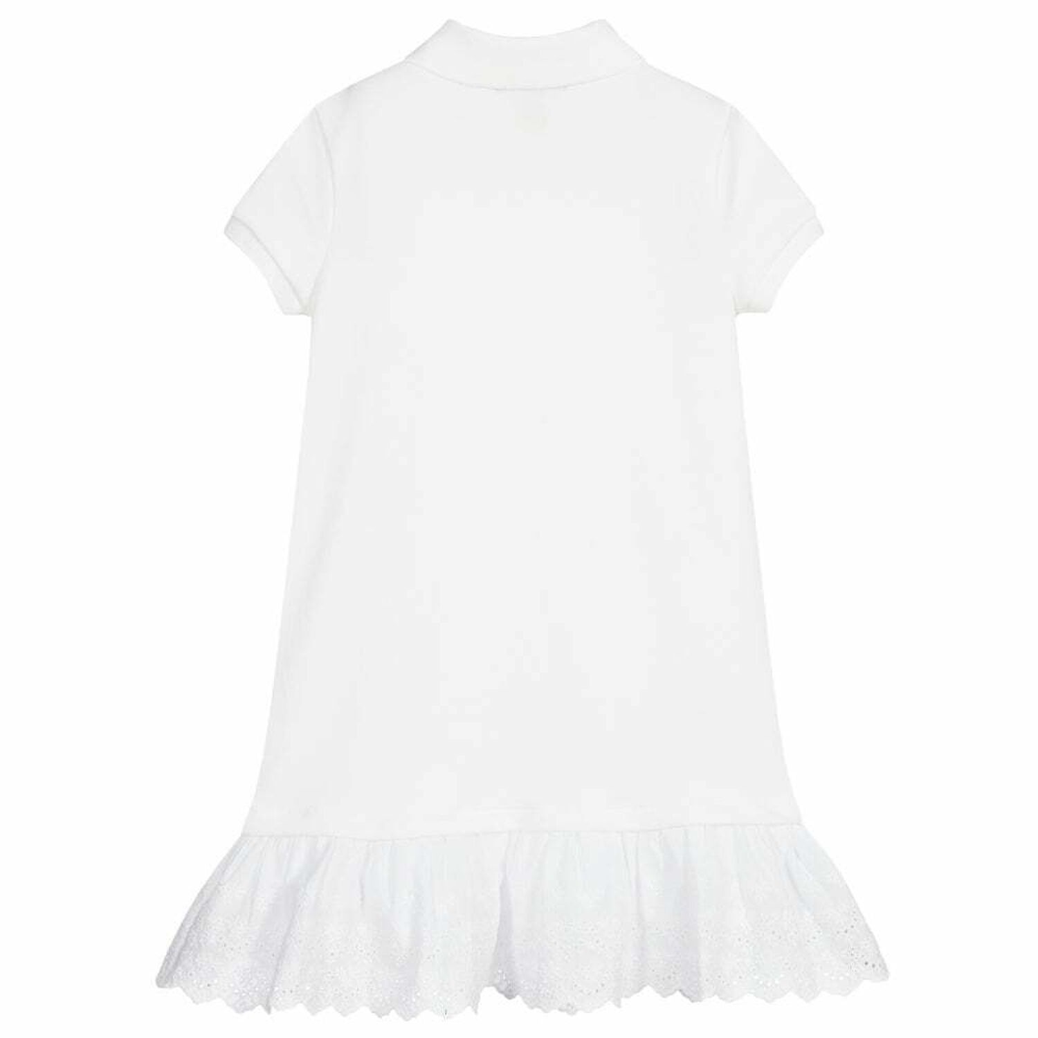 Girls White Logo Polo Dress, 1, hi-res
