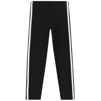 Girls Black Logo Leggings