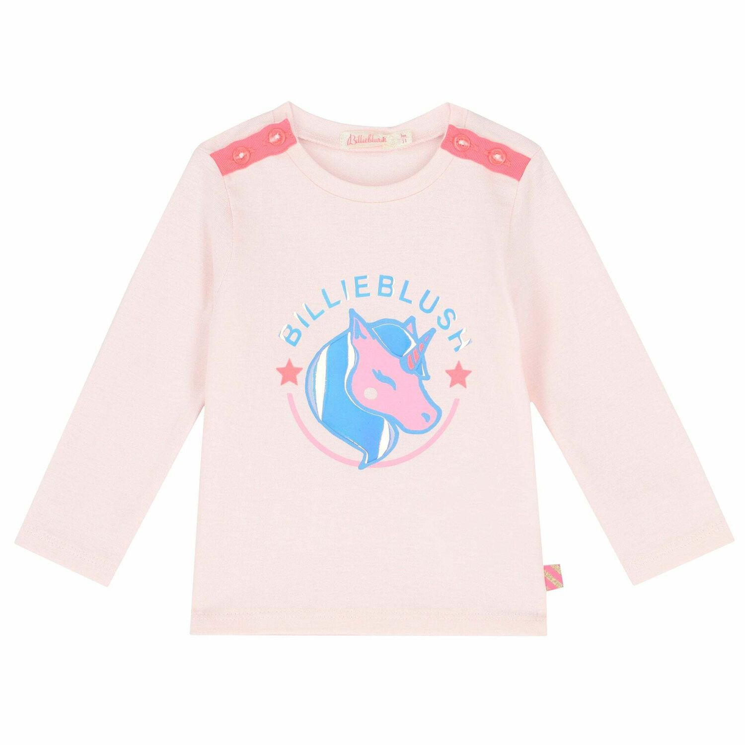 Younger Girls Pink Unicorn Top , 1, hi-res