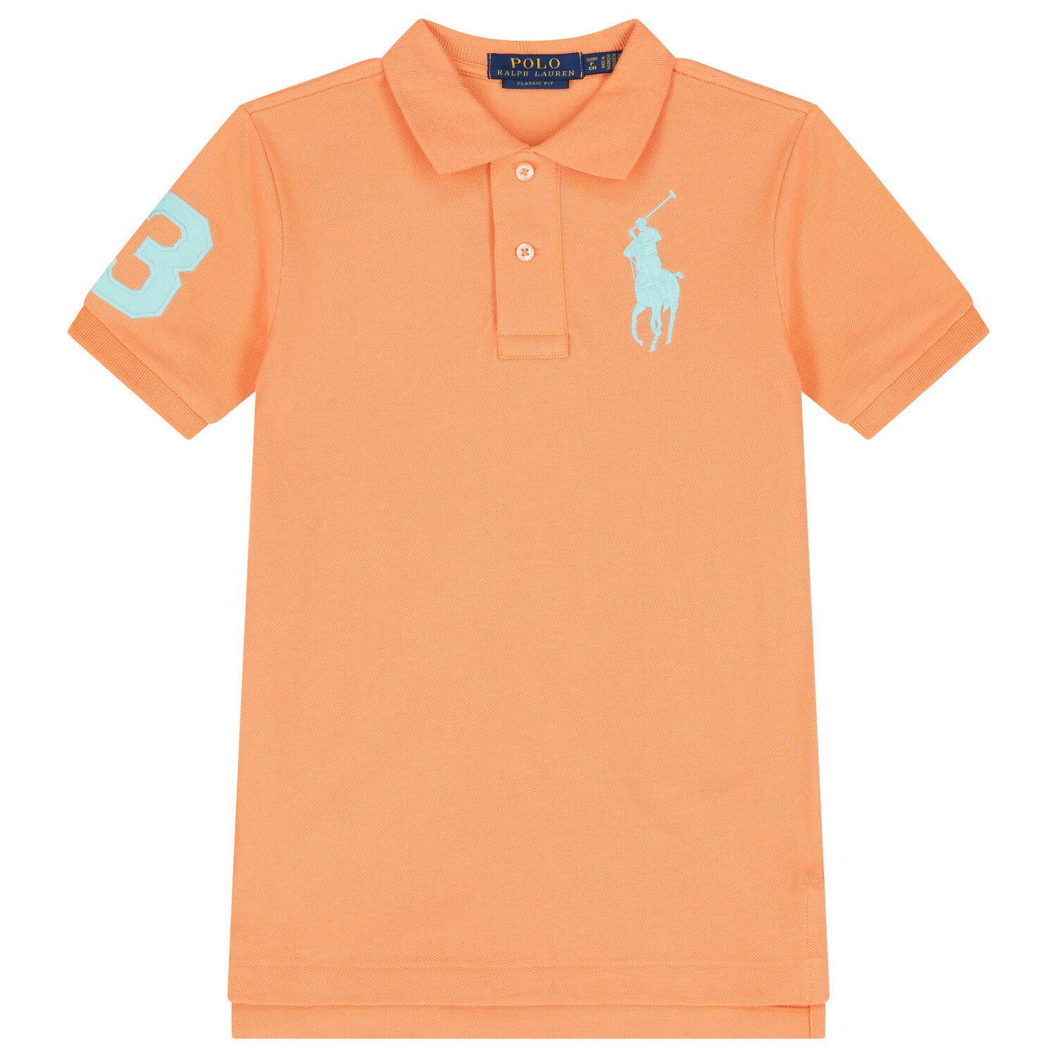 Boys Orange Logo Polo Shirt, 2, hi-res