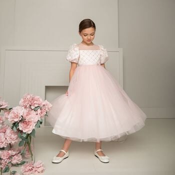 Girls Sofy Pink Sequin Tulle Dress