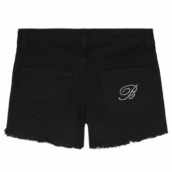 Girls Black Embellished Shorts