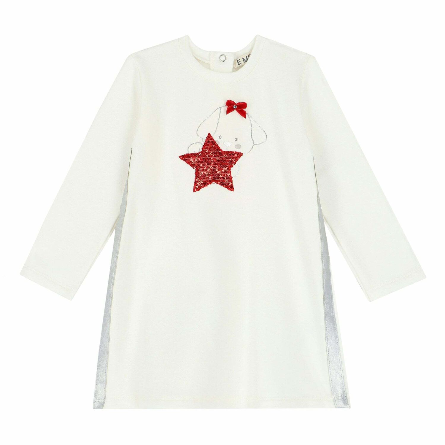 فستان مزين بالترتر باللون العاجى والاحمر, 1, hi-res image number null