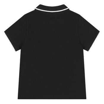 Younger Boys Black Logo Polo Shirt
