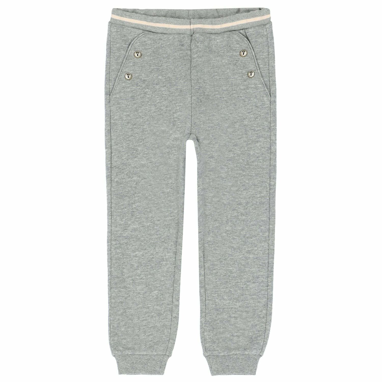 Baby Girls Grey Joggers, 1, hi-res