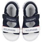 Boys White, Blue & Red Logo Sandals, 2, hi-res