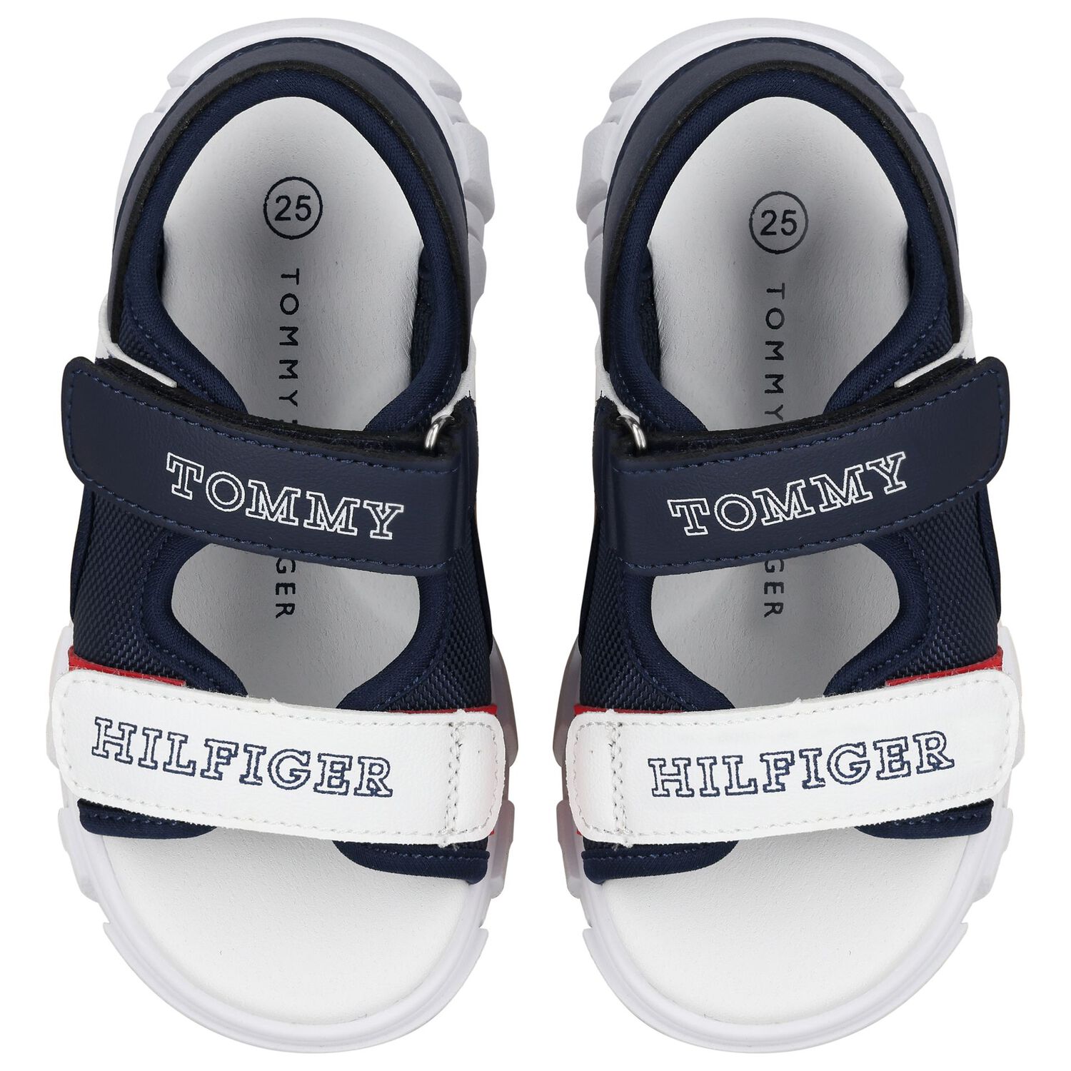 Boys White, Blue & Red Logo Sandals, 2, hi-res image number null