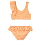 Girls Orange Ruffled Bikini, 1, hi-res