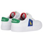 حذاء رياضي بالشعار باللون الأبيض للأولاد, 1, hi-res