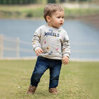 Younger Boys Navy Blue Denim Joggers, 1, hi-res