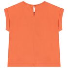 طقم ليجنز باللون البرتقالي والعاجي للبنات, 1, hi-res