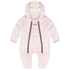 Baby Girls Pink Logo Snow Suit, 1, hi-res