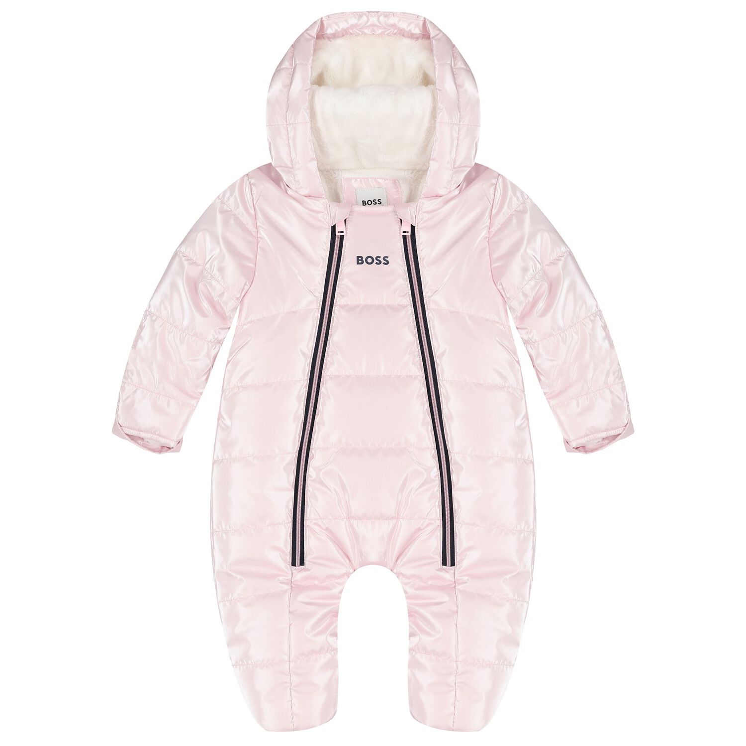 Baby Girls Pink Logo Snow Suit, 1, hi-res image number null