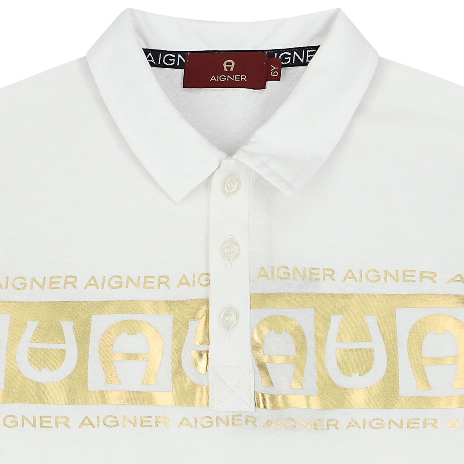 Boys White & Gold Polo Shirt, 1, hi-res image number null