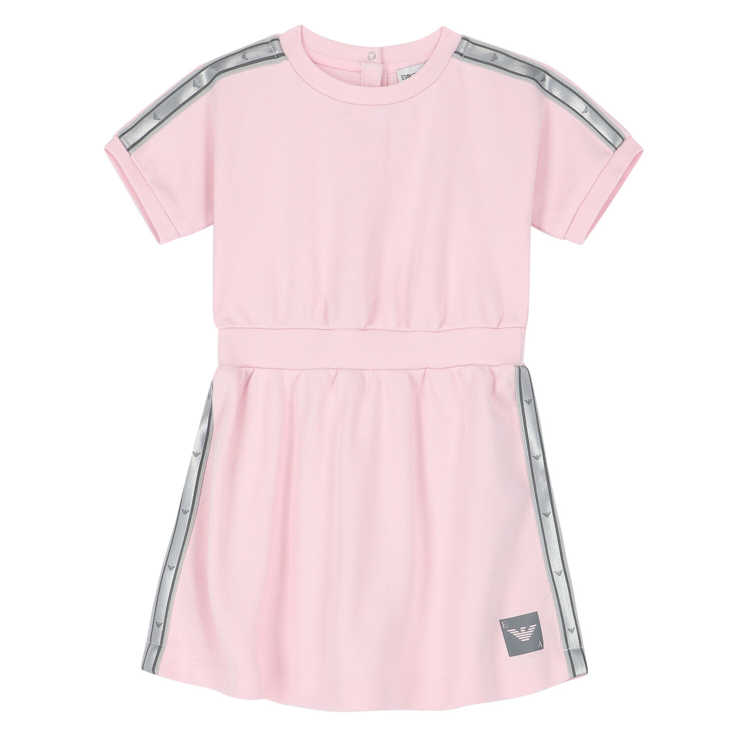 Younger Girls Pink Logo Dress, 1, hi-res