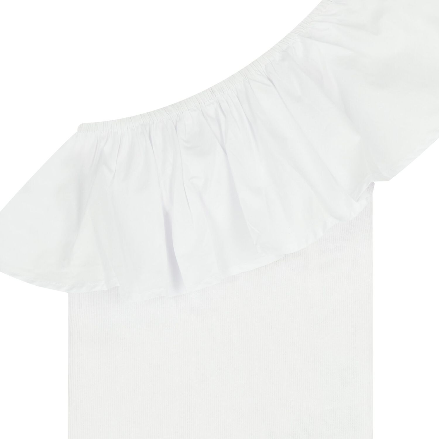Girls White One Shoulder Top, 2, hi-res