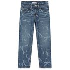 Boys Blue Logo Denim Jeans, 1, hi-res