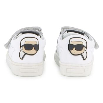 Boys White Ikonik Karl Logo Trainers