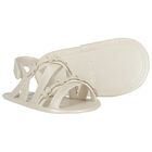 Baby Girls Ivory Flower Sandals, 2, hi-res