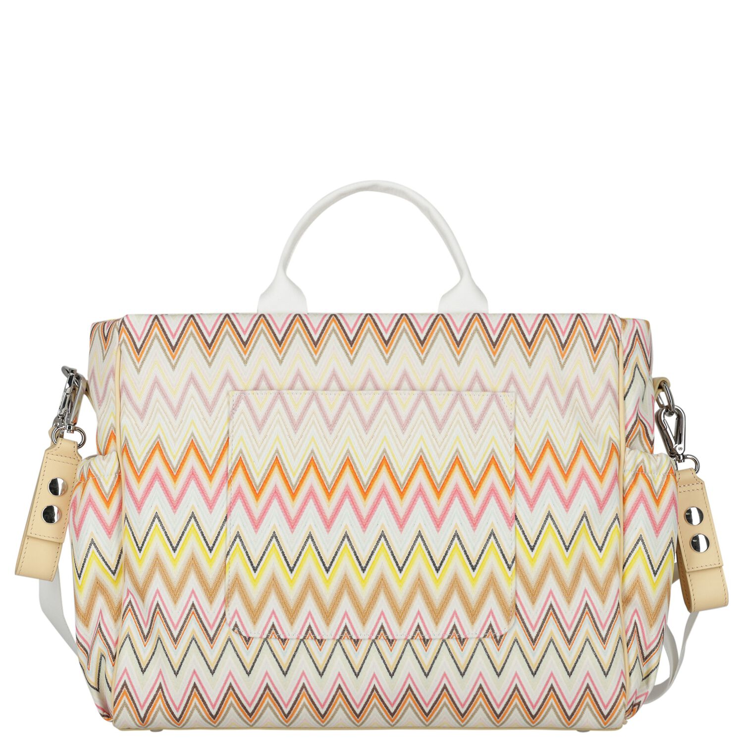 Ivory & Yellow Zig Zag Baby Changing Bag, 3, hi-res