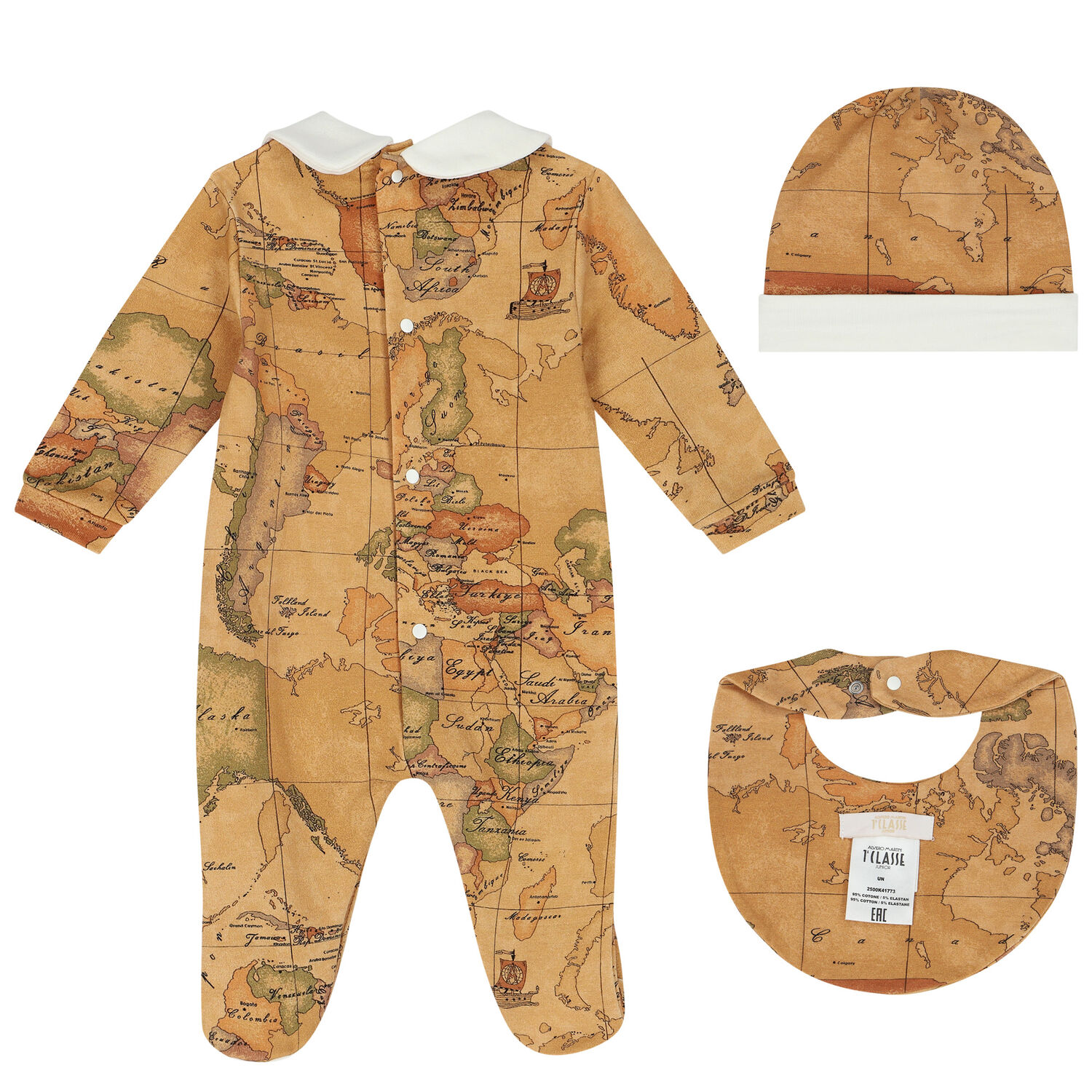 Beige & Ivory Geo Map Babygrow Set, 4, hi-res