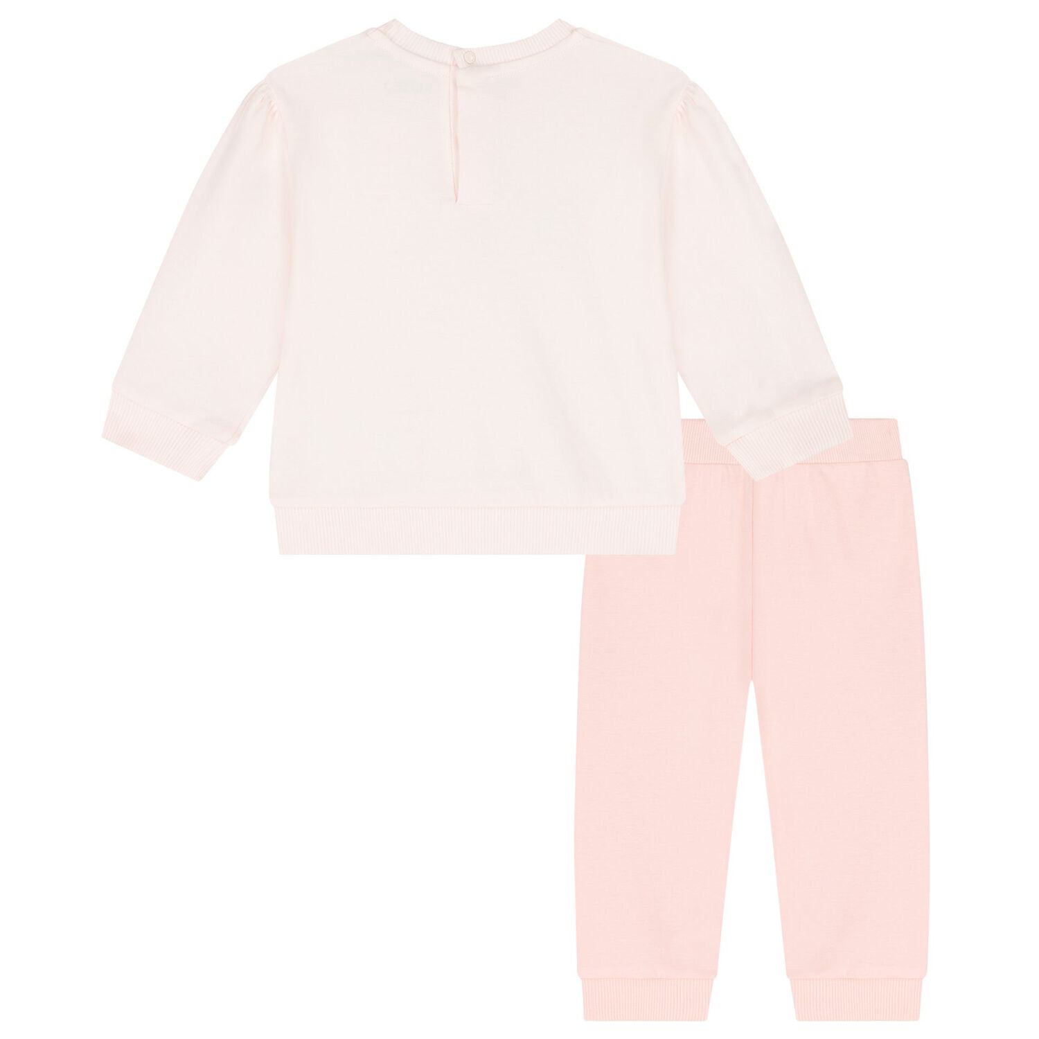 بدلة بنات رياضية بالشعار باللون الوردي, 1, hi-res