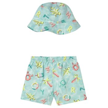 Younger Boys Aqua Swim Shorts & Reversible Hat Set