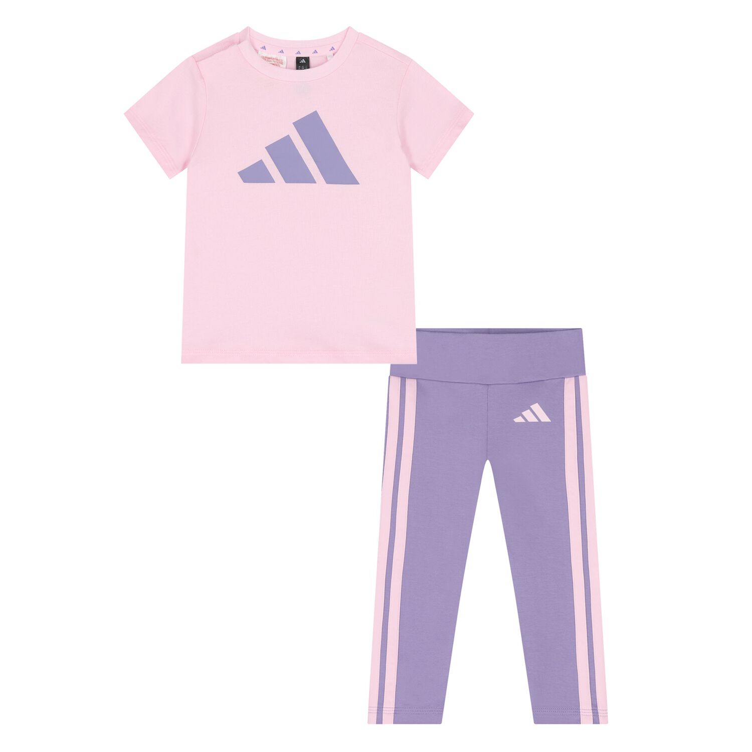 Younger Girls Pink & Purple Logo Leggings Set, 1, hi-res