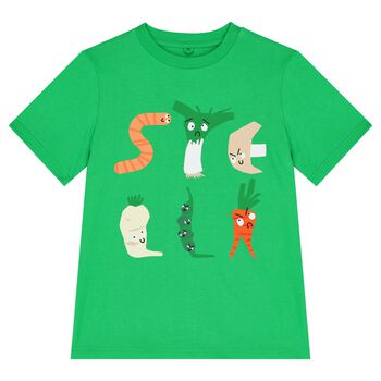 Boys Green Vegetable Logo T-Shirt