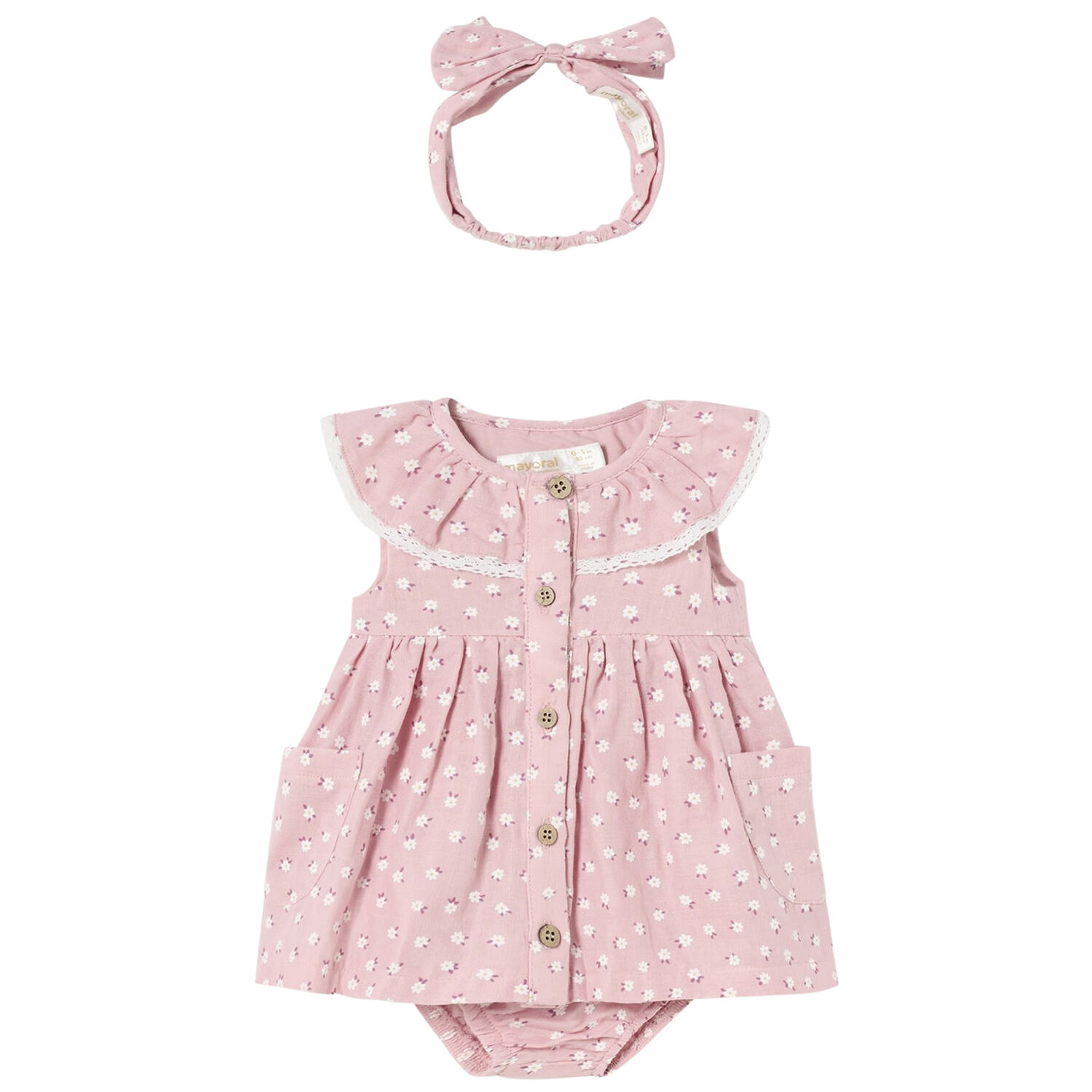 Baby Girls Pink Floral Dress Set, 1, hi-res image number null