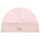 Baby Girls Pink & Gold Logo Babygrow Hat & Bib Gift Set, 1, hi-res