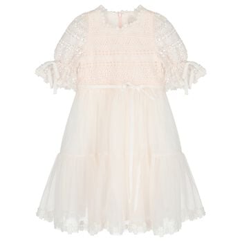 Girls Pink Lace & Tulle Dress