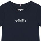 Girls Navy Blue Logo Dress, 1, hi-res