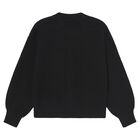 Girls Black Knitted Cardigan, 1, hi-res