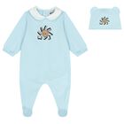 Blue Teddy Bear Logo Babygrow Gift Set , 3, hi-res