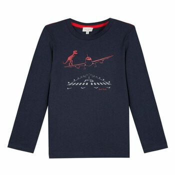 Boys Navy Long Sleeved Top