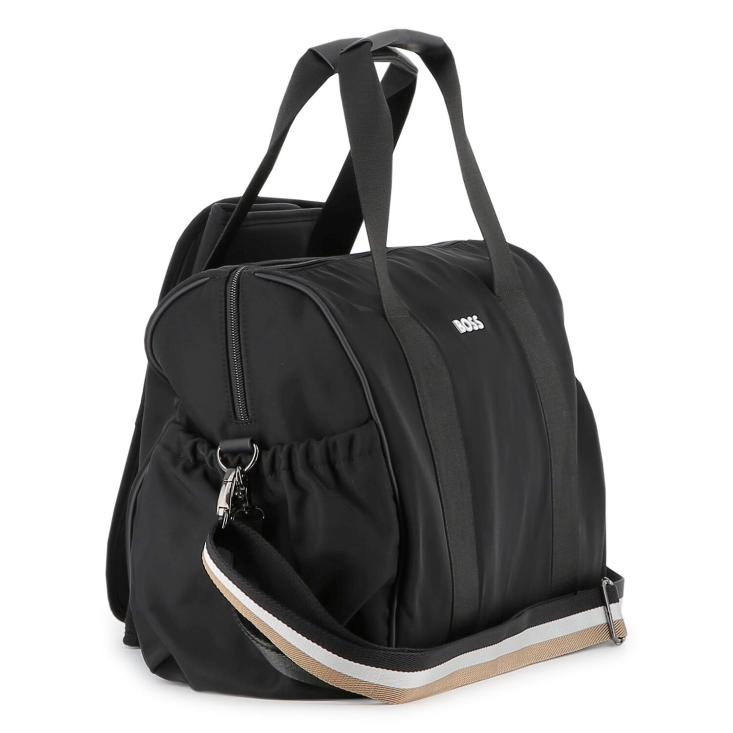 حقيبة تغيير حفاضات بالشعار باللون الأسود للأطفال, 1, hi-res image number null