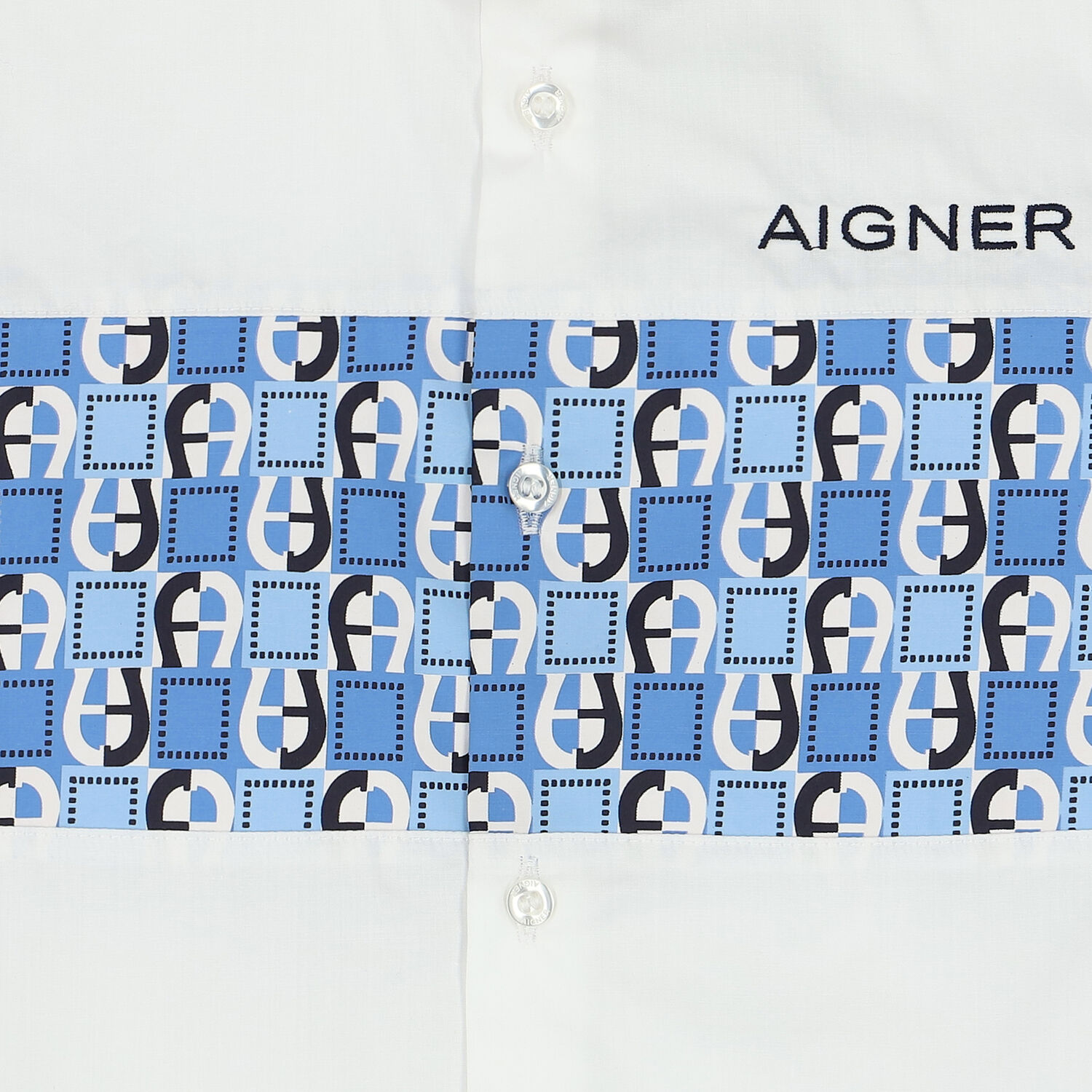 Boys White Logo Shirt, 1, hi-res