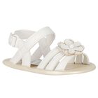 Baby Girls Ivory Flower Sandals, 1, hi-res