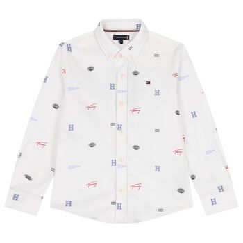 Boys White Logo Shirt
