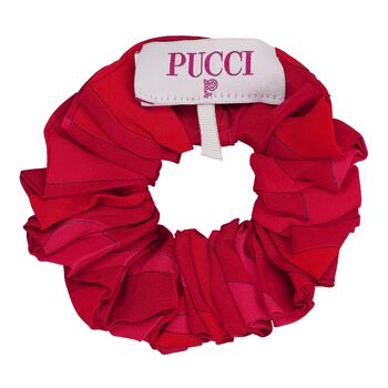Girls Red Print Scrunchie
