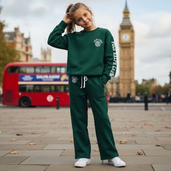 Girls Green Logo Joggers